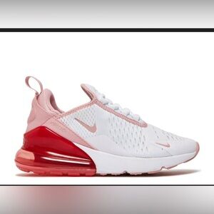 Nike Air Max 270 White and Red Sneakers